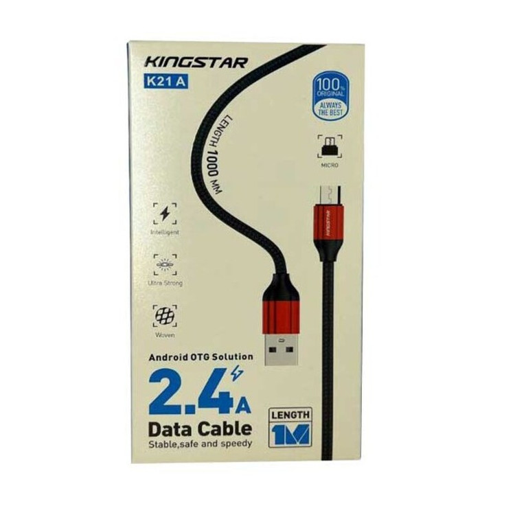 کابل شارژ تبدیل USB به میکرو کینگ استار مدل K21a