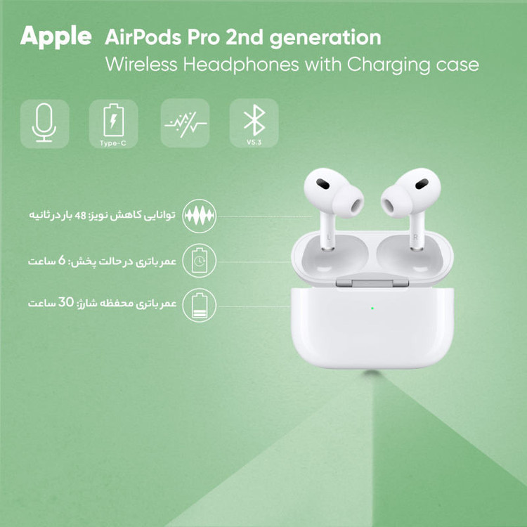 هندزفری بلوتوثی مدل AIRPOD PRO 2 کپی شارژر وایرلس فعال گیرید A