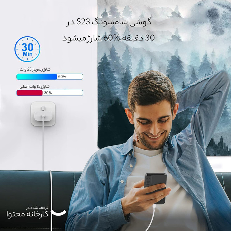 شارژر دیواری 25 وات سامسونگ مدل EP-TA800 NFC