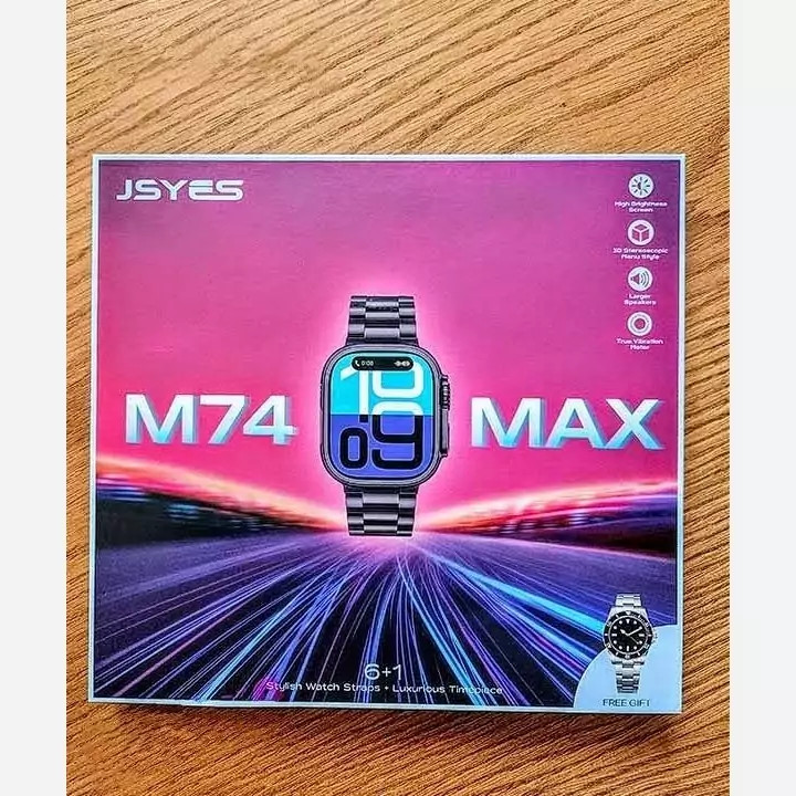 پک هدیه ساعت هوشمند JSYES M74 Max اصلی به همراه یک ساعت انالوگ زیبا و دستبند رولکسی