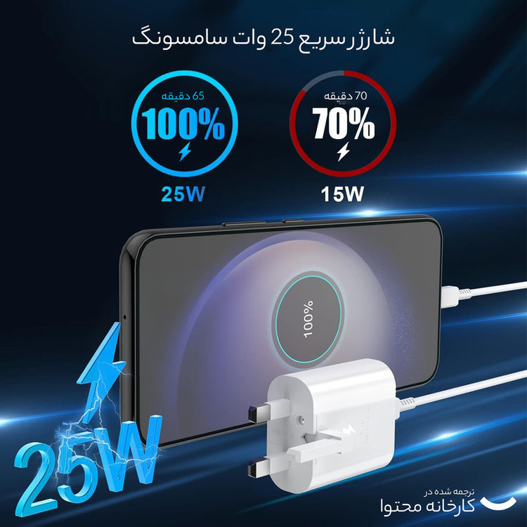 شارژر دیواری 25 وات سامسونگ مدل EP-TA800 اورجینال nfc