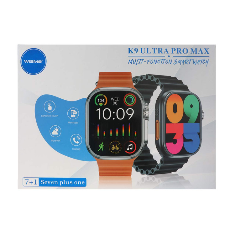 پک ساعت هوشمند WISME مدل K9 ULTRA PROMAX - مشکی 7 بند